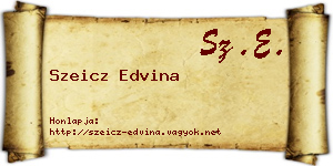 Szeicz Edvina névjegykártya